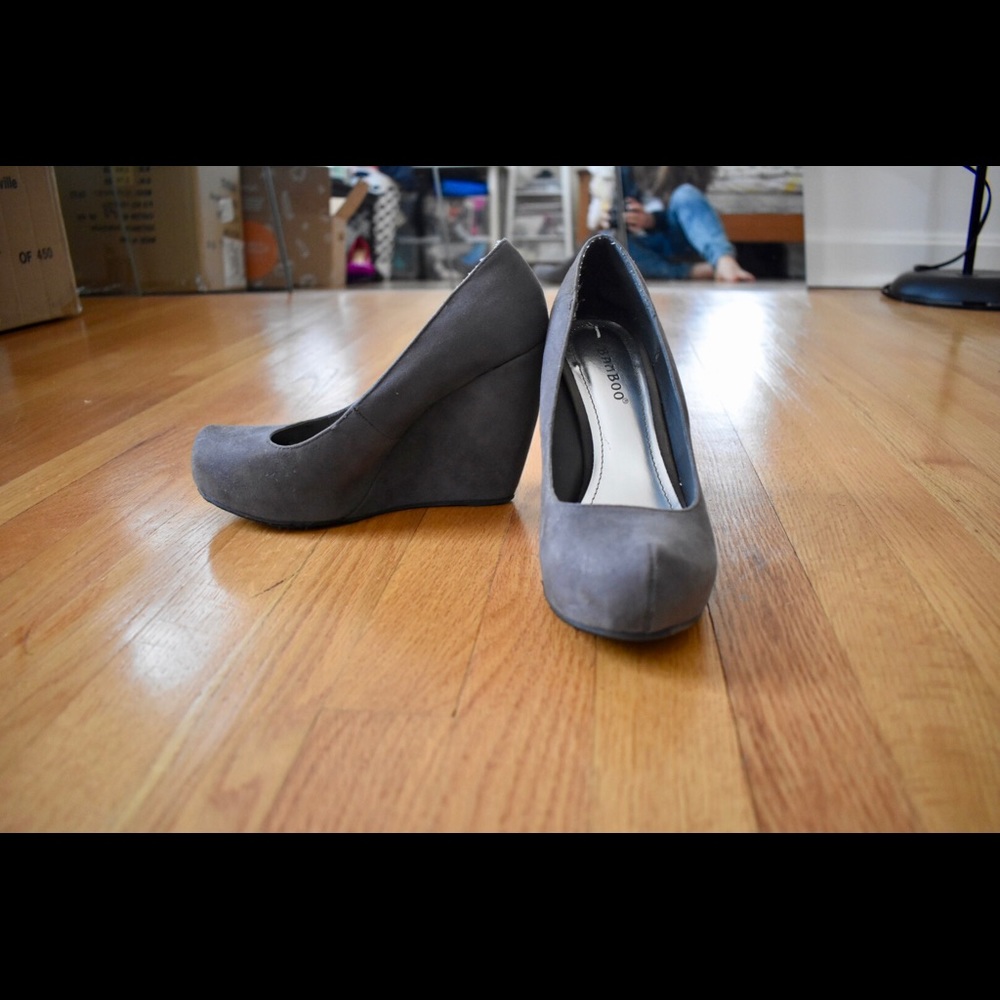 Grey platform heels - BAMBOO